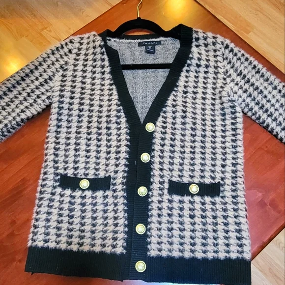 Houndstooth print cardigan - Picture 1 of 3